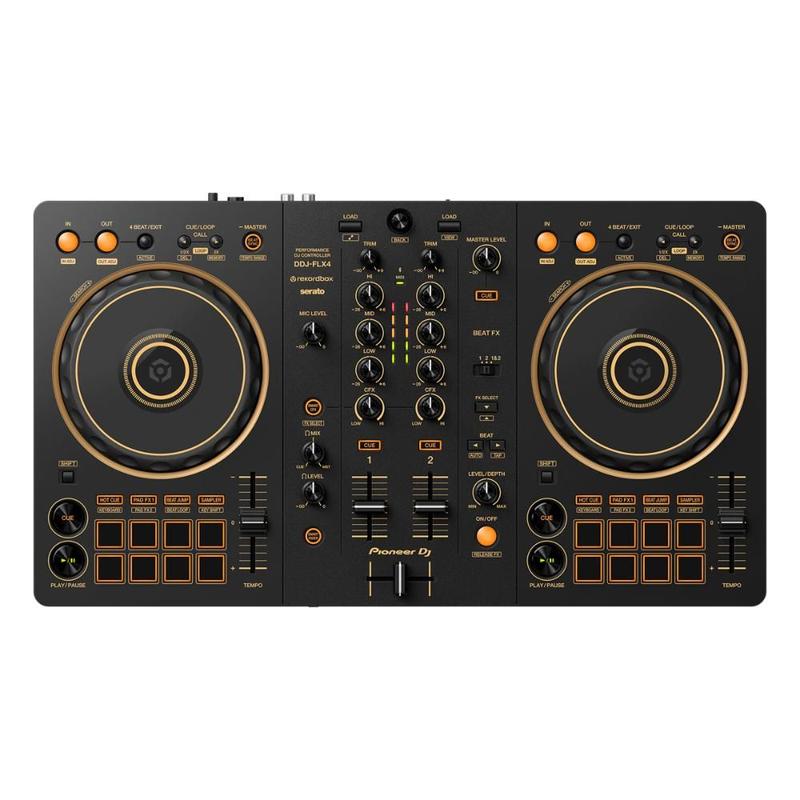 Pioneer DJ DDJ-FLX4 DJ パイオニア DDJFLX4 Controladora DJ 2 Canais Pioneer DJ DDJ-FLX4-N Gold - Controladora